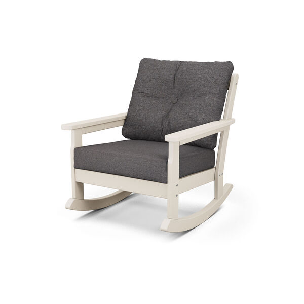 Vineyard Sand and Ash Charcoal Deep Seating Rocking Chair, image 1