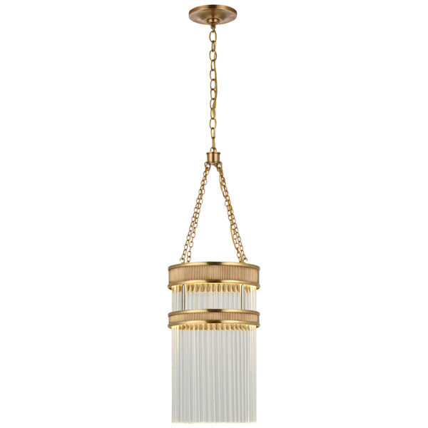 Menil Small Chandelier in Soft Brass with Crystal Rods by Marie Flanigan, image 1