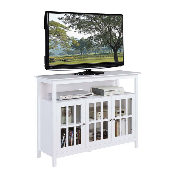 Big Sur White Deluxe TV Stand with Storage Cabinets and Shelf for TVs up to 55 Inches, image 3