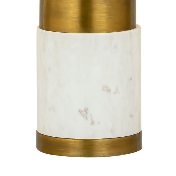 Jansen White Marble and Aged Brass One-Light Table Lamp, image 4
