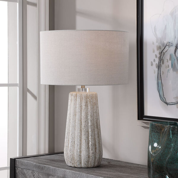 Pikes Ivory, Taupe and Brushed Nickel One-Light Table Lamp, image 2
