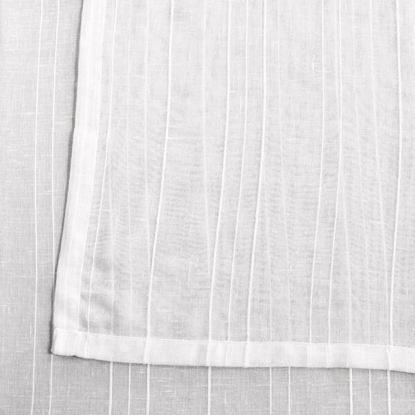 White Bordeaux Striped Faux Linen Sheer 96 x 50 In. Curtain Single Panel, image 5