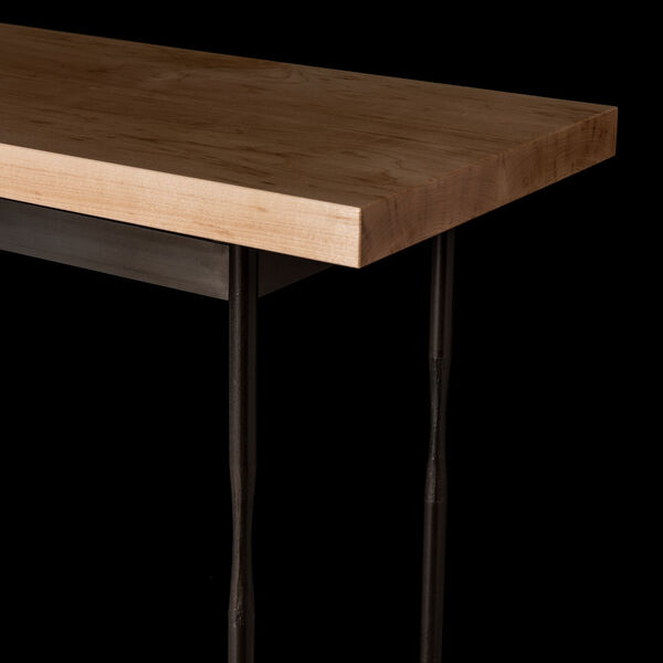 Senza Dark Smoke Console Table with Maple Wood Top, image 3