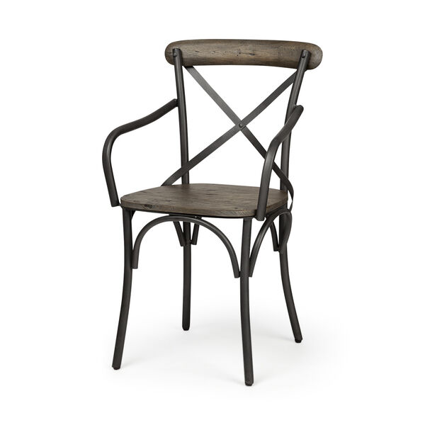 Etienne II Gray and Brown Solid Wood Dining Chair, image 1