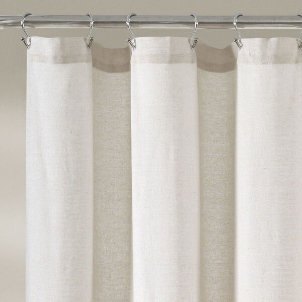 Linen Button Off White 72 x 72 In. Button Single Shower Curtain, image 2