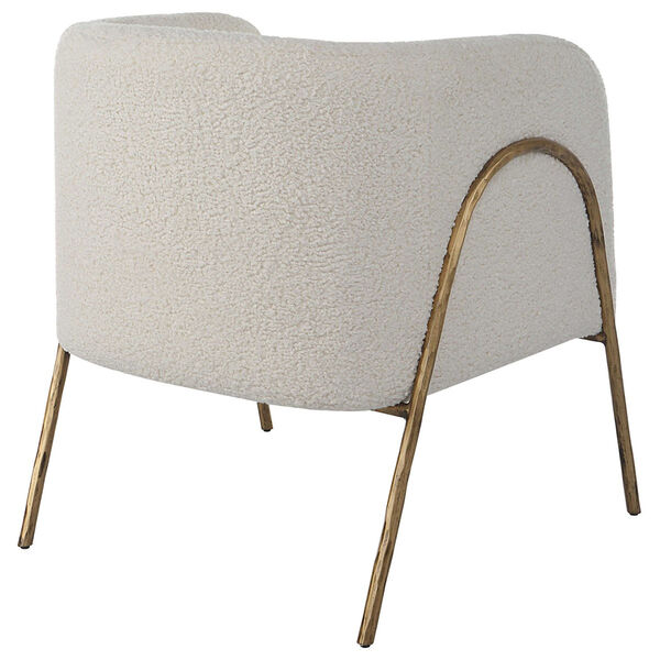 Jacobsen Off White and Gold Shearling Accent Chair, image 5