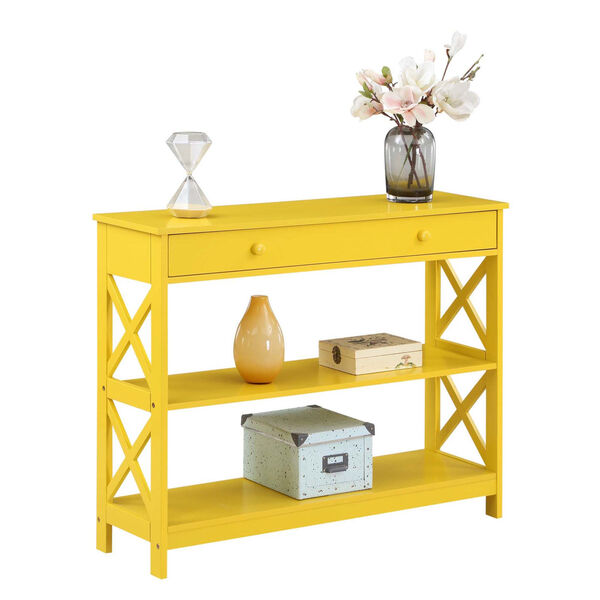 Oxford Yellow One Drawer Console Table with Shelves, image 2