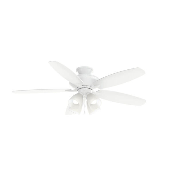 Renew Premier Matte White 52-Inch LED Ceiling Fan, image 1