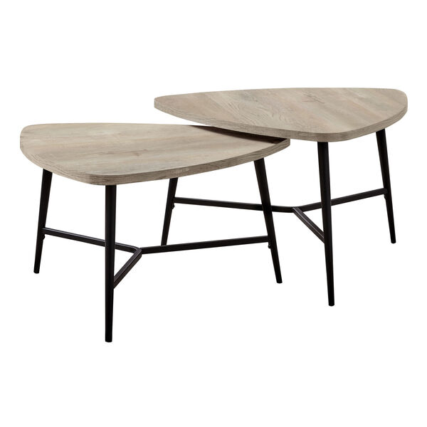 Taupe and Black Nesting Table, Set of 2, image 1
