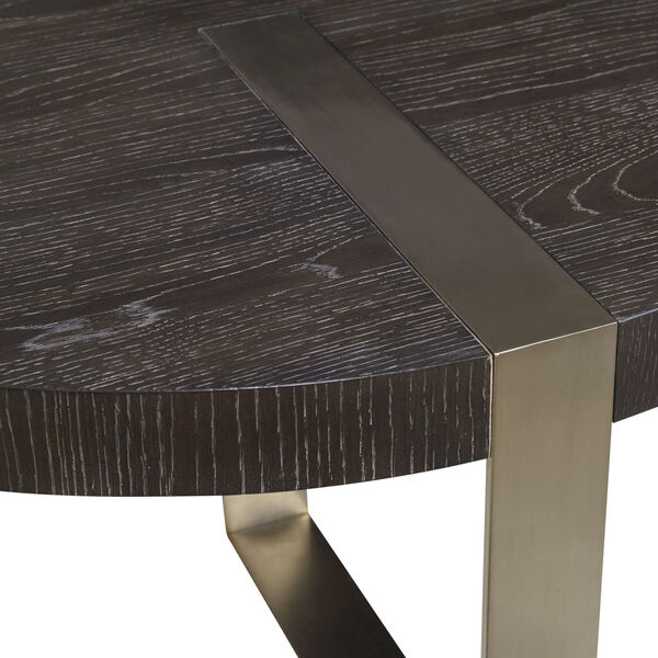Converge Brushed Pewter and Ebony Round Coffee Table, image 3
