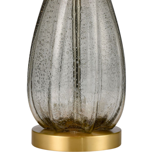 Reverie Gray Bubble Glass and Honey Brass One-Light Table Lamp, image 4