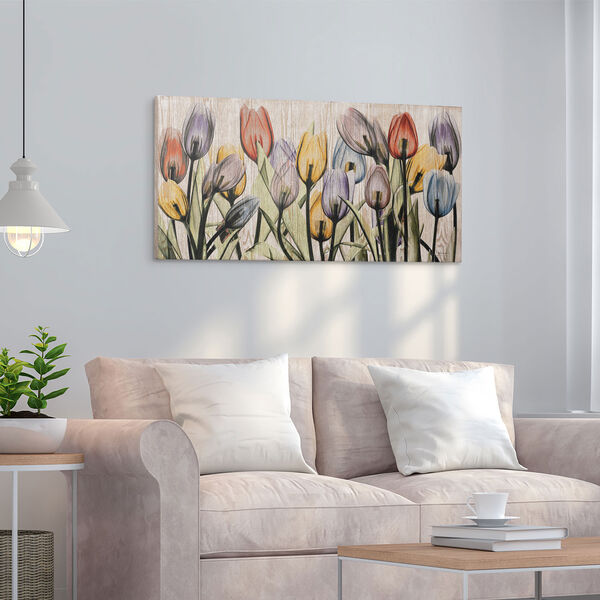 Tulipscape Giclee Printed on Hand Finished Ash Wood Wall Art, image 4