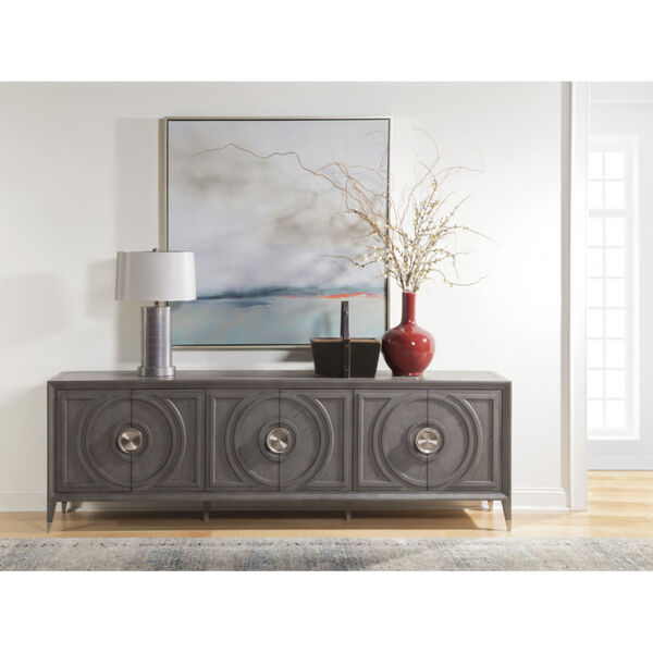 Signature Designs Gray and Brushed Nickel Appellation Long Media Console, image 4