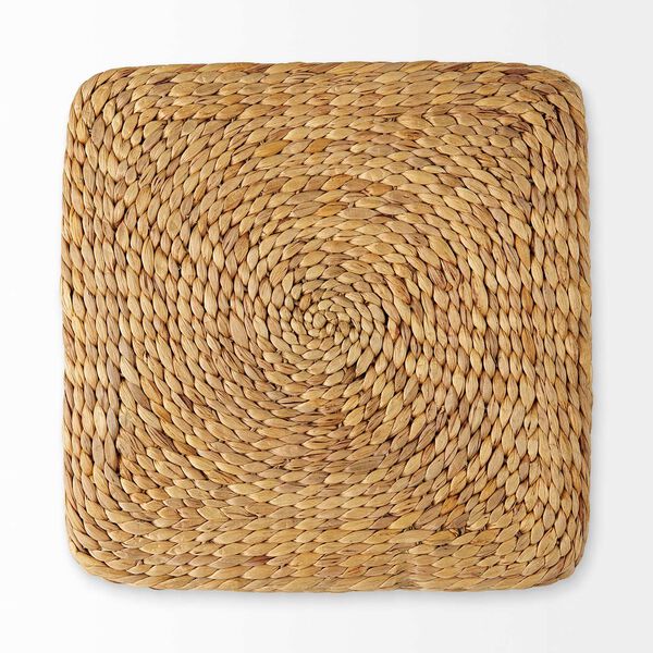 Maya Light Brown with Stripes Seagrass Square Pouf, image 4