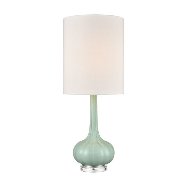 Marlais Seascape Green and Brushed Steel One-Light Table Lamp, image 1
