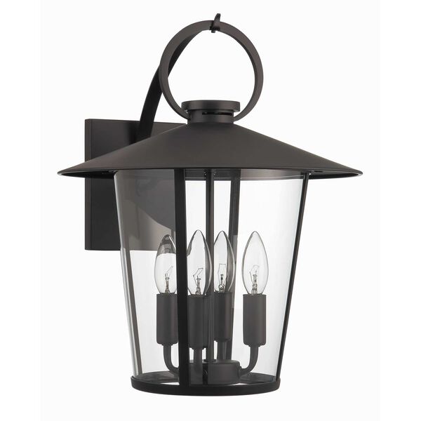 Andover Matte Black Four-Light Outdoor Wall Mount, image 4