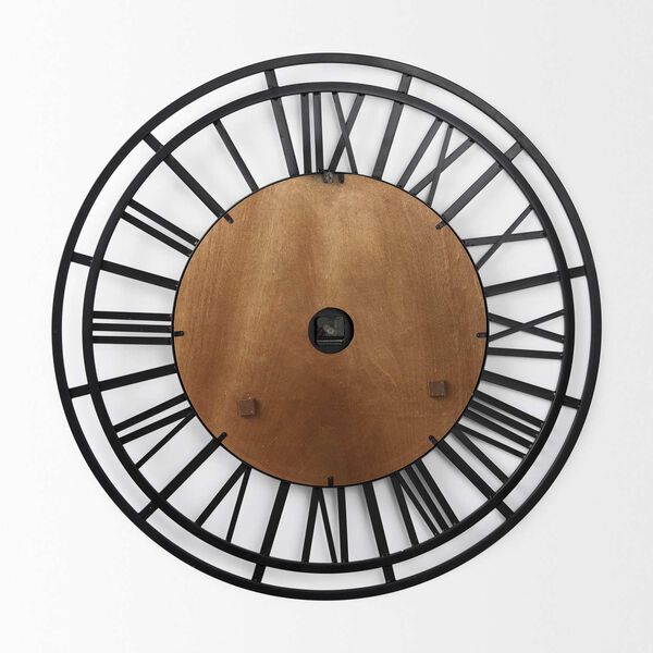 Lewiston Black and Brown Round Wall Clock, image 4