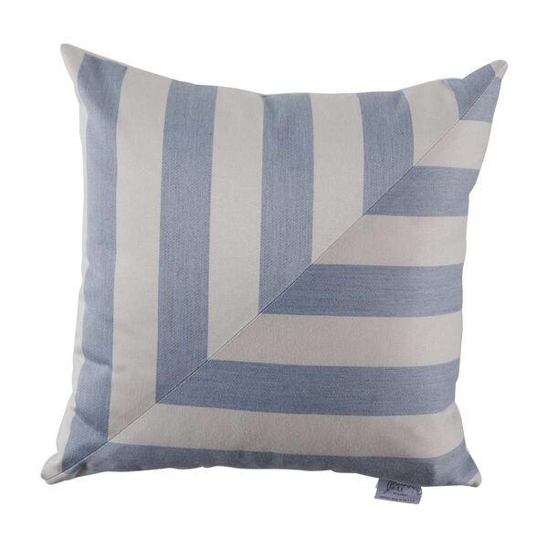 Halo Chambray 24 x 24 Inch L-Stripe Pillow with Knife Edge, image 1