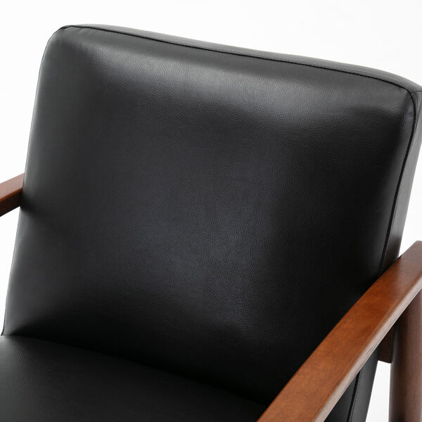 Austin Black and Walnut Wooden Base Accent Chair, image 4