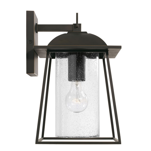 Durham Oiled Bronze Nine-Inch One-Light Outdoor Wall Lantern with Clear Seeded Glass, image 4