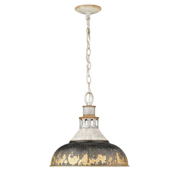 Kinsley Aged Galvanized Steel 14-Inch One-Light Pendant with Antique Black Iron Shade, image 2