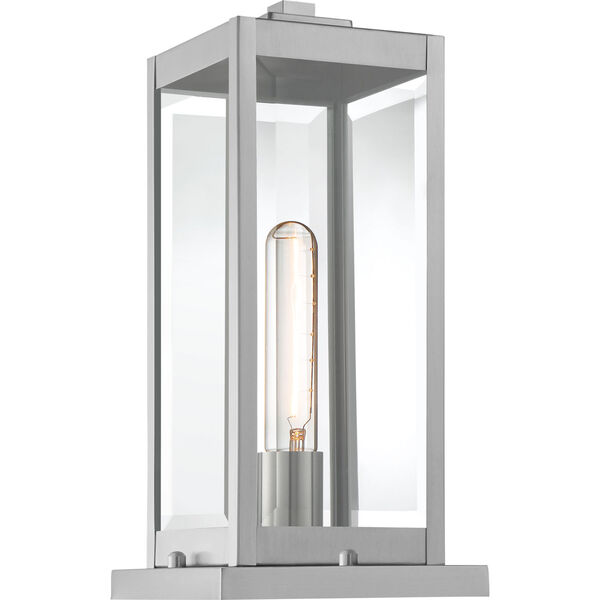 Westover Stainless Steel One-Light Outdoor Pier Base with Transparent Beveled Glass, image 3