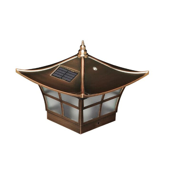 Copper Plated Ambience 4X4 LED Solar Powered Post Cap, image 1