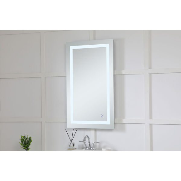 Helios Silver 40 x 24 Inch Aluminum Touchscreen LED Lighted Mirror, image 3