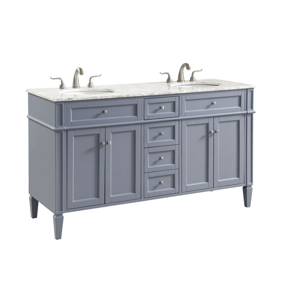 Park Avenue Gray 60-Inch Vanity Sink Set, image 2