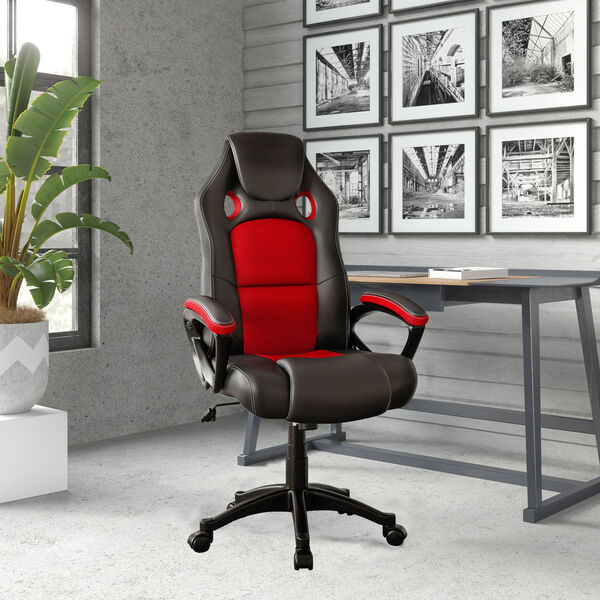 Stanton Red High Back Gaming Task Chair with Vegan Leather, image 2