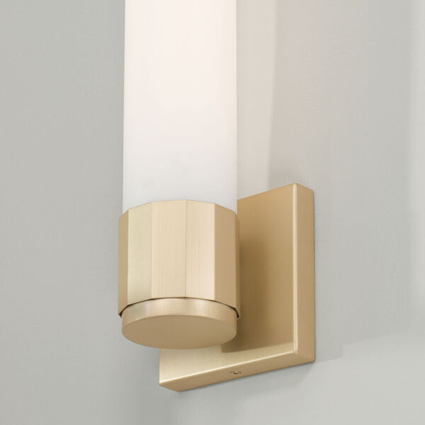 Sutton Soft Gold One-Light Sconce with Soft White Glass, image 2
