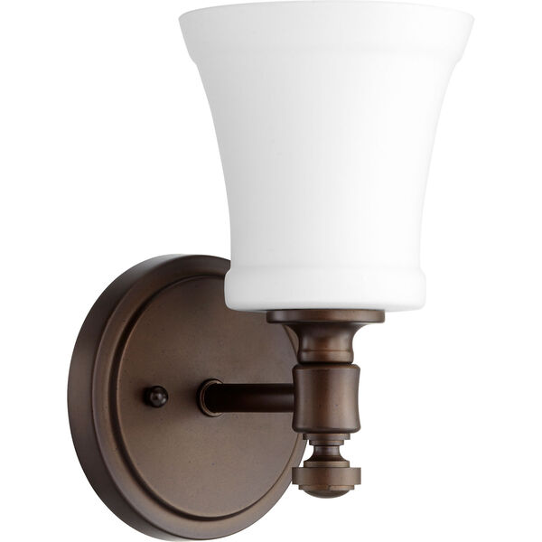 Rossington Oiled Bronze with Satin Opal One-Light 5-Inch Wall Mount, image 1