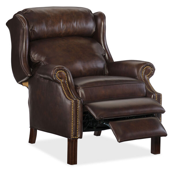Finley Brown Leather Recliner, image 1