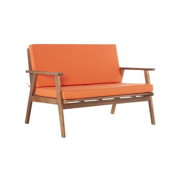 Eero Outdoor Chat 4-Piece Seating Set with Orange Cushions, image 2