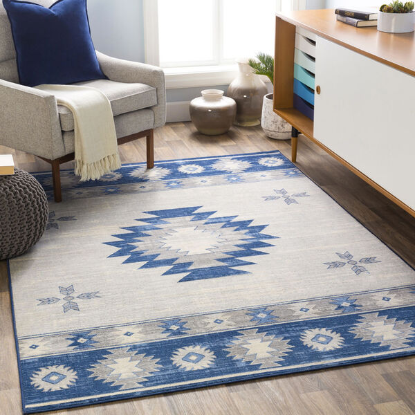 Monaco Navy and Gray Rectangle 4 Ft. 3 In. x 5 Ft. 11 In. Rugs, image 2