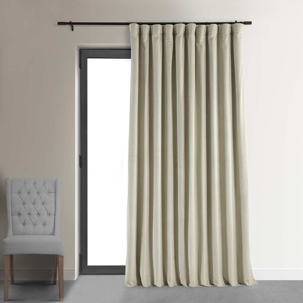 Cool Beige Double Wide Blackout Velvet Single Curtain Panel 100 x 84, image 1