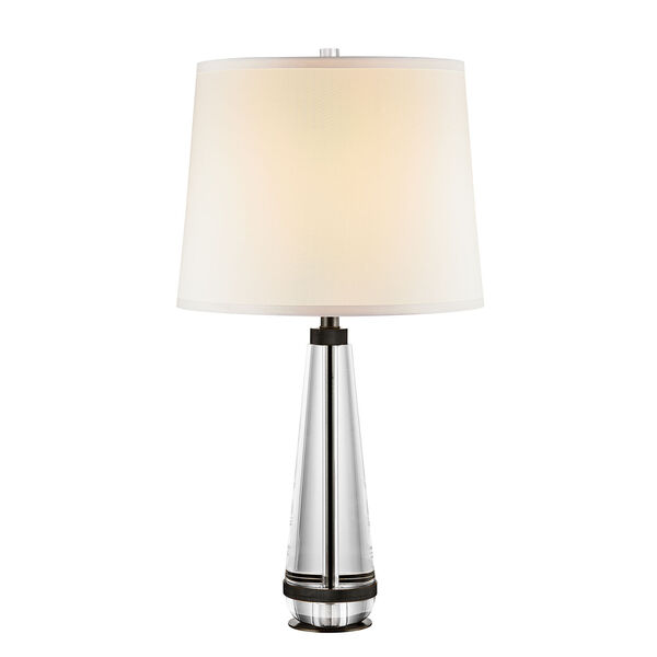 Calista Urban Bronze and White Silk One-Light Table Lamp, image 1