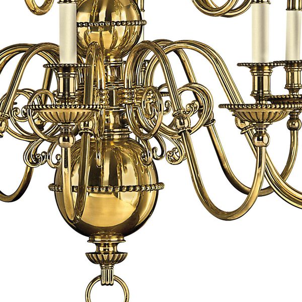 Cambridge Burnished Brass Fifteen-Light Chandelier, image 2