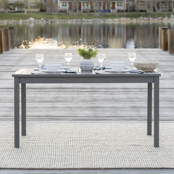 Gray Wash 32-Inch Simple Outdoor Dining Table, image 4