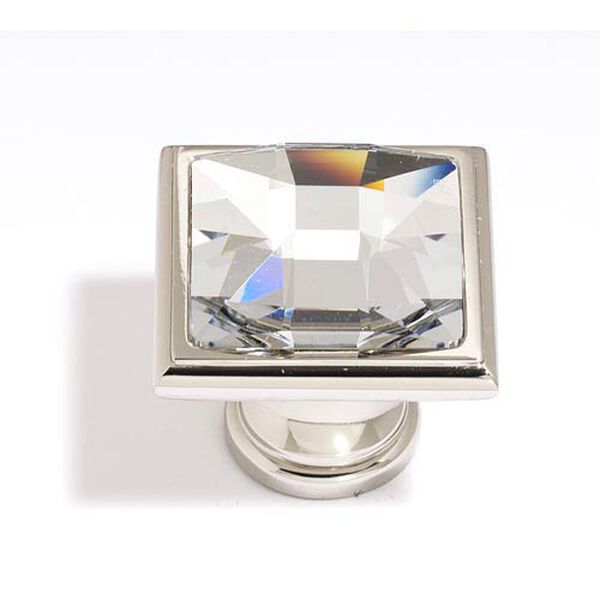 Crystal Polished Nickel 25 mm Large Square Knob, image 1