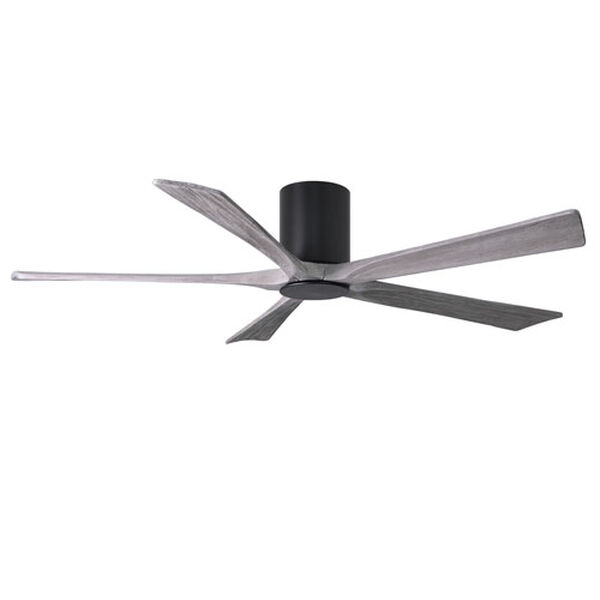 Irene-5HLK Matte Black and Barnwood 60-Inch Five Blade LED Flush Mount Ceiling Fan, image 3
