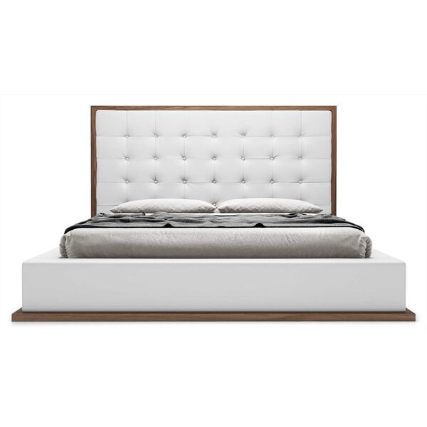 Wigan White Eco Leather and Wenge Bed, image 1