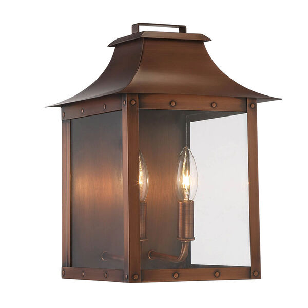 Manchester Copper Patina Two-Light Outdoor Wall Mount, image 1