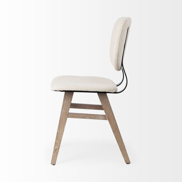 Haden I Cream and Brown Solid Wood Side Chair, image 3