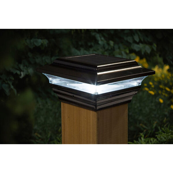 Black Aluminum Imperial 4X4 LED Solar Powered Post Cap, image 2