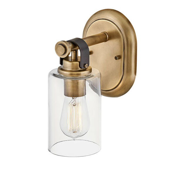Halstead Heritage Brass One-Light Bath Vanity With Clear Glass, image 4