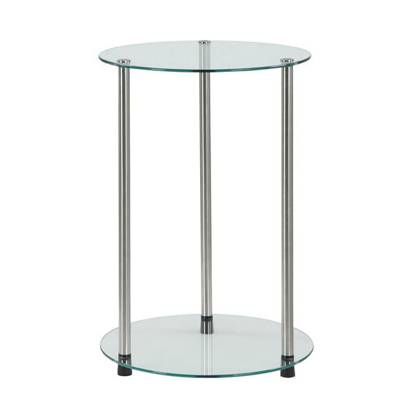 Designs2Go Glass 2 Tier Round End Table, image 1