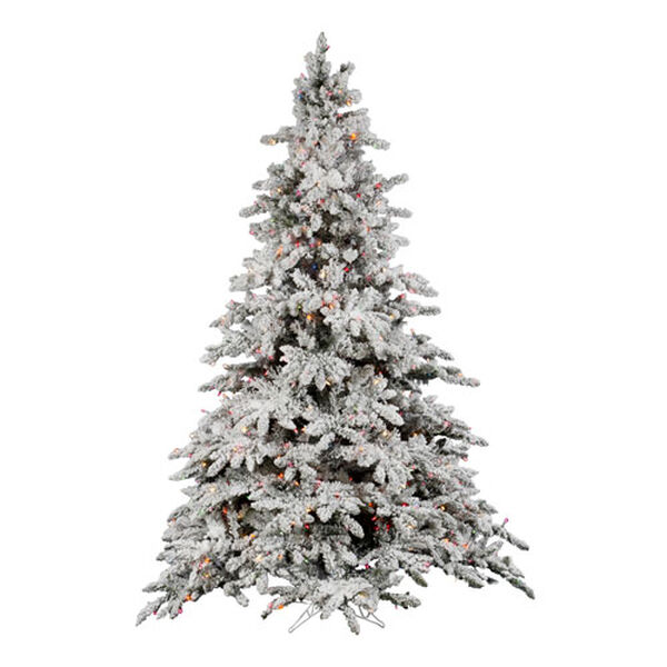 Flocked White on Green Utica Fir Christmas Tree 4.5-foot, image 1