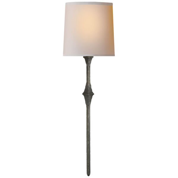 Dauphine Sconce in Aged Iron with Natural Paper Shade by Studio VC, image 1