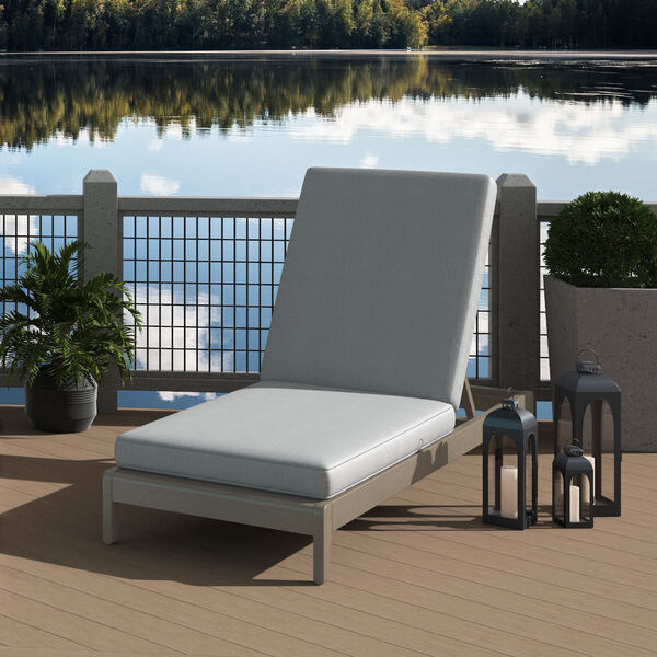 Sustain Rattan and Gray Outdoor Chaise Lounge, image 2